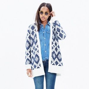 Madewell Contrast Fair Isle Cardigan Sweater
